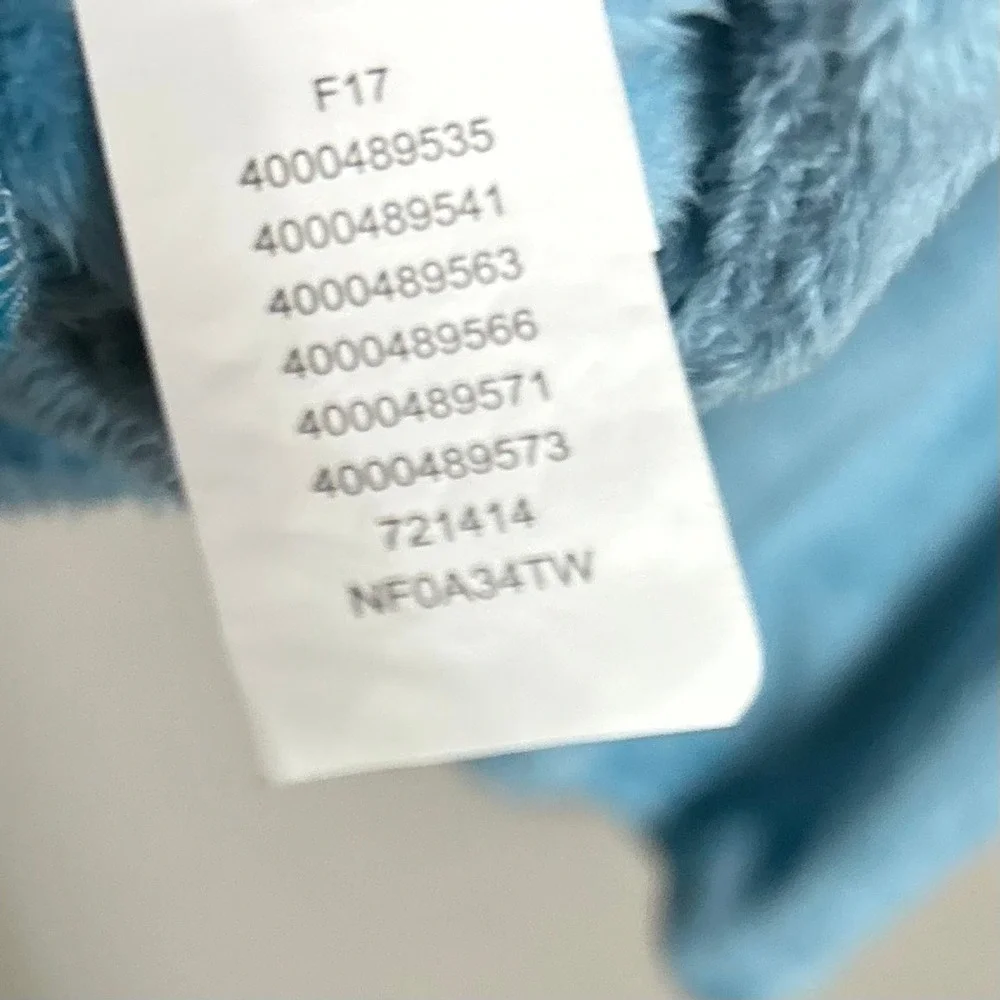 North Face Kids Fleece Hoodie Girls L 14/16 Blue Osito Kangaroo Pocket Pullover